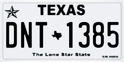 TX license plate DNT1385