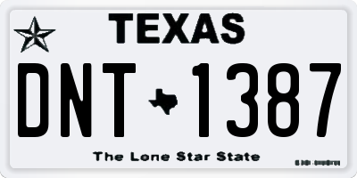 TX license plate DNT1387