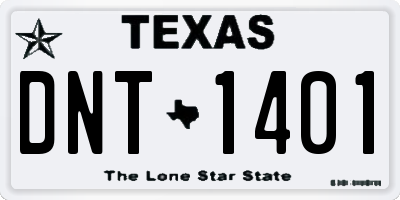 TX license plate DNT1401