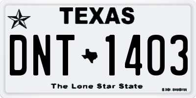 TX license plate DNT1403