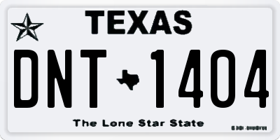 TX license plate DNT1404