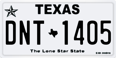 TX license plate DNT1405