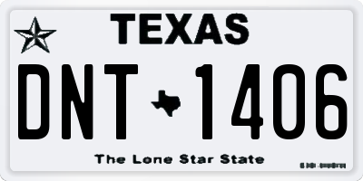 TX license plate DNT1406