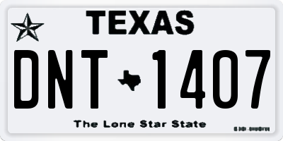 TX license plate DNT1407