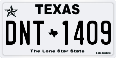 TX license plate DNT1409