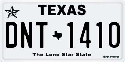 TX license plate DNT1410