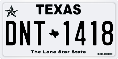TX license plate DNT1418