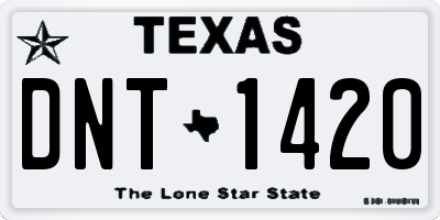 TX license plate DNT1420