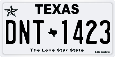 TX license plate DNT1423