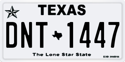 TX license plate DNT1447