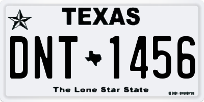 TX license plate DNT1456