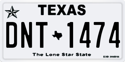 TX license plate DNT1474
