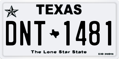 TX license plate DNT1481