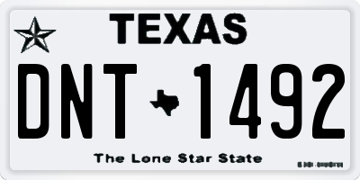 TX license plate DNT1492