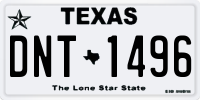 TX license plate DNT1496