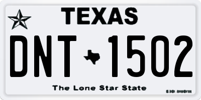 TX license plate DNT1502