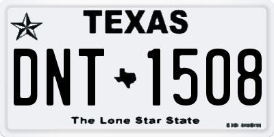 TX license plate DNT1508