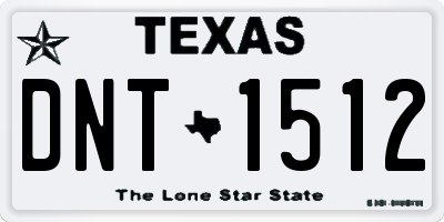 TX license plate DNT1512