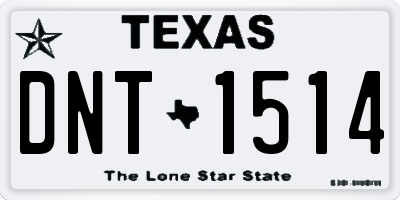 TX license plate DNT1514