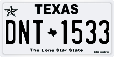 TX license plate DNT1533