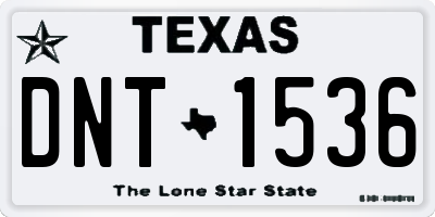 TX license plate DNT1536
