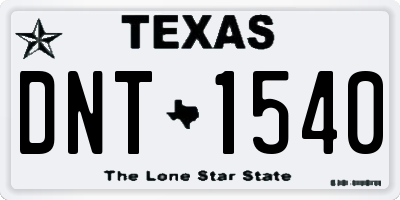 TX license plate DNT1540