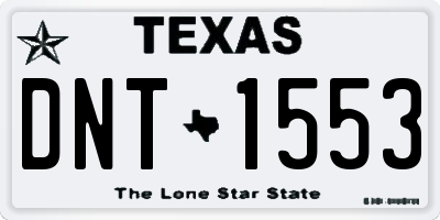 TX license plate DNT1553