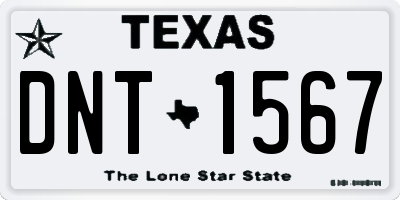 TX license plate DNT1567