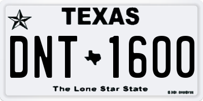 TX license plate DNT1600