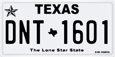 TX license plate DNT1601