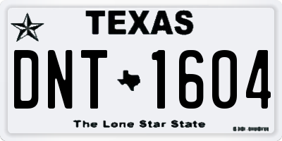 TX license plate DNT1604