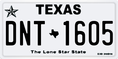 TX license plate DNT1605
