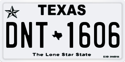 TX license plate DNT1606