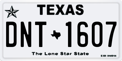 TX license plate DNT1607