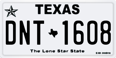 TX license plate DNT1608