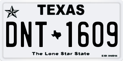 TX license plate DNT1609
