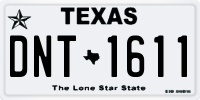 TX license plate DNT1611