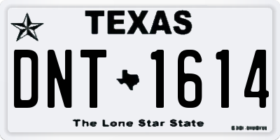 TX license plate DNT1614