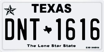 TX license plate DNT1616