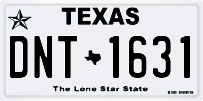 TX license plate DNT1631