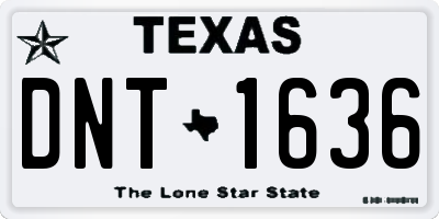 TX license plate DNT1636