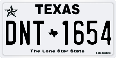 TX license plate DNT1654