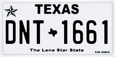 TX license plate DNT1661