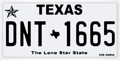 TX license plate DNT1665
