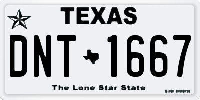 TX license plate DNT1667