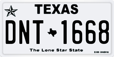 TX license plate DNT1668