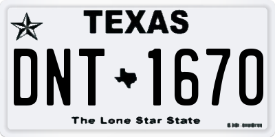 TX license plate DNT1670