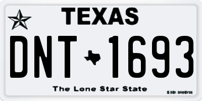 TX license plate DNT1693