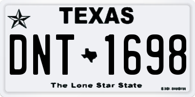 TX license plate DNT1698