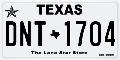 TX license plate DNT1704
